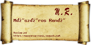 Mészáros René névjegykártya