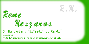 rene meszaros business card